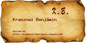 Krasznai Benjámin névjegykártya