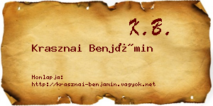 Krasznai Benjámin névjegykártya